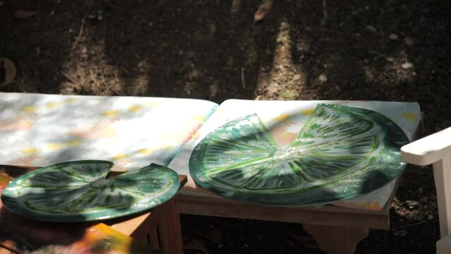 Big lime slice decoration