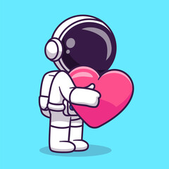 Cute Astronaut Hug Love Heart Cartoon Vector Icon
Illustration. Science Technology Icon Concept Isolated
Premium Vector. Flat Cartoon Style