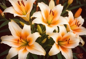 Fototapeta premium Lilies flower closeup Realistic Light understand sun light significantly summer season flower concept