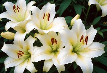 Obraz premium Lilies flower closeup Realistic Light understand sun light significantly summer season flower concept