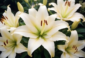 Fototapeta premium Lilies flower closeup Realistic Light understand sun light significantly summer season flower concept