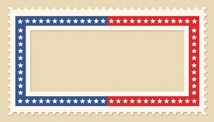 Red White and Blue Border Background