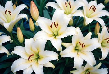 Obraz premium Lilies flower closeup Realistic Light understand sun light significantly summer season flower concept