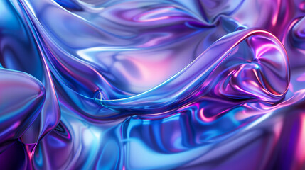 A blue and purple fabric with a shiny, reflective surface. The fabric is draped over a surface, creating a sense of movement and fluidity.