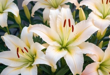 Fototapeta premium Lilies flower closeup Realistic Light understand sun light significantly summer season flower concept