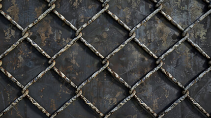 Fototapeta premium Fences made of metal links that are connected together.