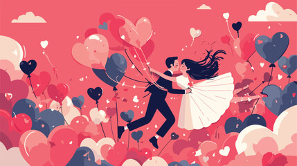 Vector happy valentines day illustration invitation