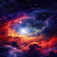 Fototapeta premium Colorful space view with stars and cosmic dust
