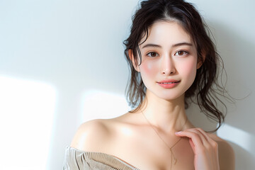 サマーファッションの女性