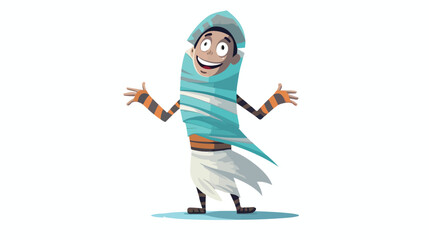 Vector illustration of person in mummy costume for