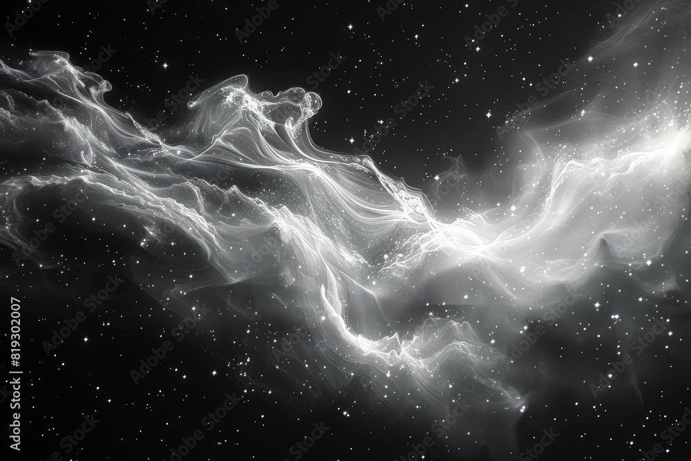 Poster the intricate web of interstellar dust clouds, veiling the secrets of distant star systems from pryi