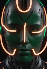 Naklejka premium robot cyborg person