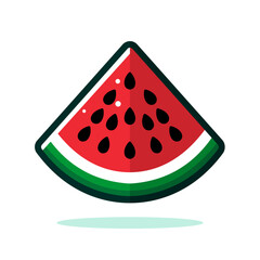 Watermelon Slice Vector, Ideal for Icon or Logo Designs.
