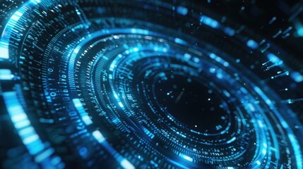 Blue Technology Network Background, abstract digital tech banner background. copy space