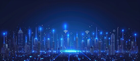 Future city wifi innovation digital connection worldwide global