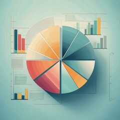 Vibrant data pie chart infographic design