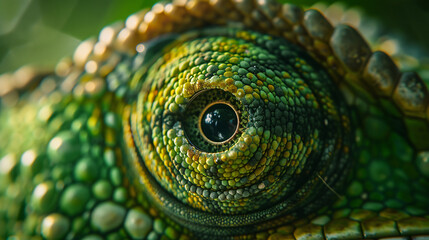 Fototapeta premium Close-up of Chameleon Eye and Scales