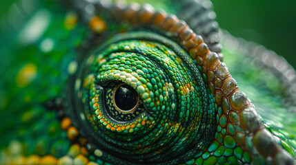 Obraz premium Close-Up of Chameleon Eye and Scales