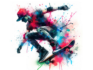 background with skateboarder