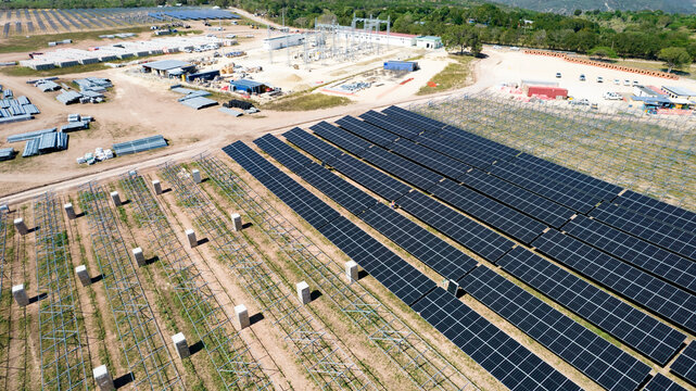Aerial view of solar farm
