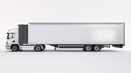 Modern White Cargo Truck Isolated on White Background