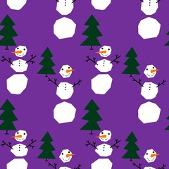 Winter seamless snowman pattern for fabrics and textiles and packaging