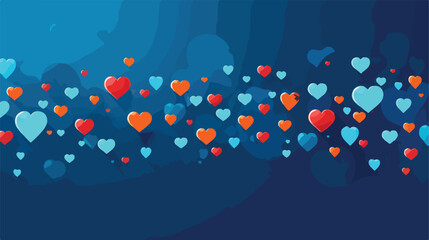 Vector social network background with like heart ic