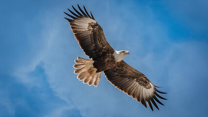 Fototapeta premium An eagle flying high in the sky