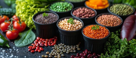 Assorted Vegetables and Legumes on a Table