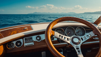 Rudder of a luxury yacht close-up