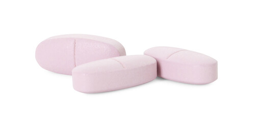 Vitamin pills isolated on white. Health supplement