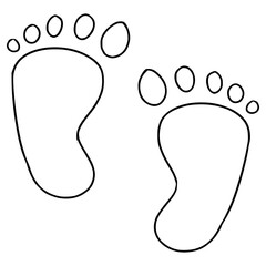 Obraz premium footstep or footprint illustration hand drawn outline vector
