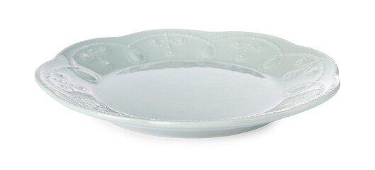 One beautiful ceramic plate isolated on white