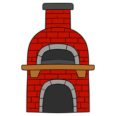pizza oven or furnace illustration hand drawn isolated vector	
