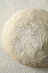 Fresh raw homemade dough on table, top view