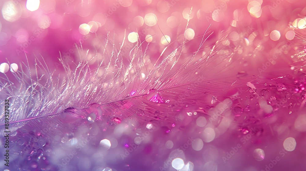 Aufkleber a picture featuring a close-up view of a pink and purple backdrop with a feather positioned to the l