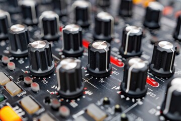  Sound music mixer control panel.