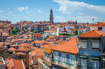 Beautiful Panoramic view of old town Porto, Portugal