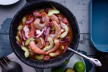 seafood and vegetables