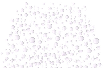 underwater oxygen bubbles on transparent background. soda water bubbles isolated on white. fizzy...