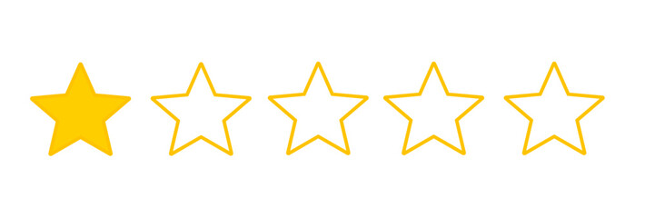 Fototapeta premium One stars customer product rating review flat icon for apps and websites.
