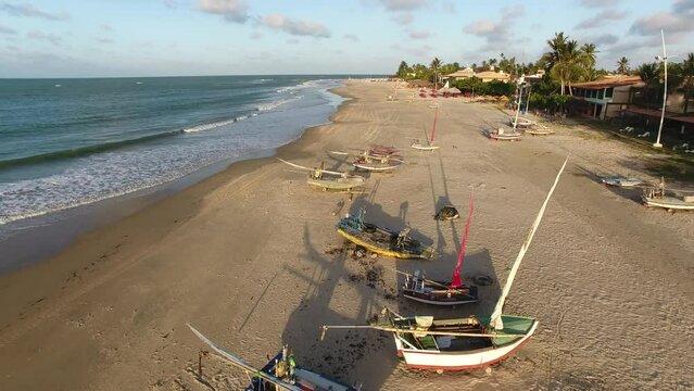 Aerial view of Flecheiras Beach - Trairi, Cear&aacute;, Brazil
