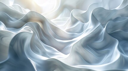Obraz premium Tranquil waves of soft blue silk fabric in fluid motion