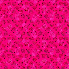 Cartoon diamonds seamless cocktails pattern for wrapping paper and fabrics