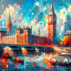 Fototapeta premium london in watercolor