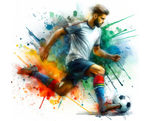 Soccer player in watercolor