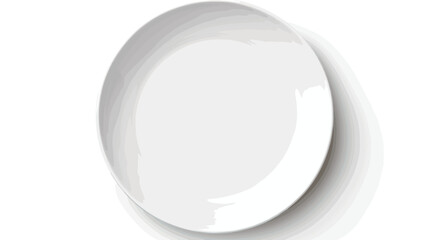 White ceramic saucer from top view isolated on whit