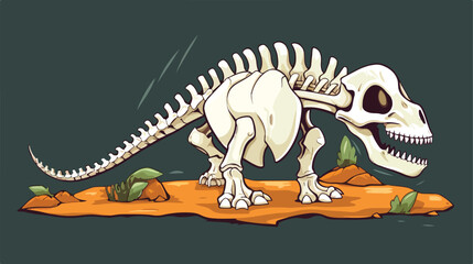 White skeleton and bones of a triceratops dinosaur