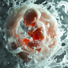 3D rendering illustration of a human embryo. Anatomy of human illustration.