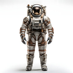 Astronaut of the future in full growth on a white background.